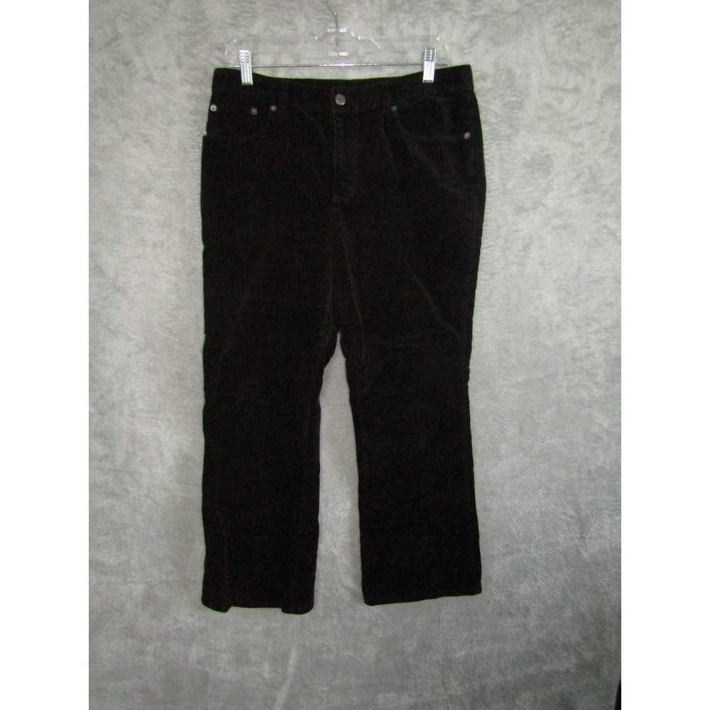 Lauren Jeans‎ Co Ralph Lauren Petite Black Corduroy Pants Women's Size 12P